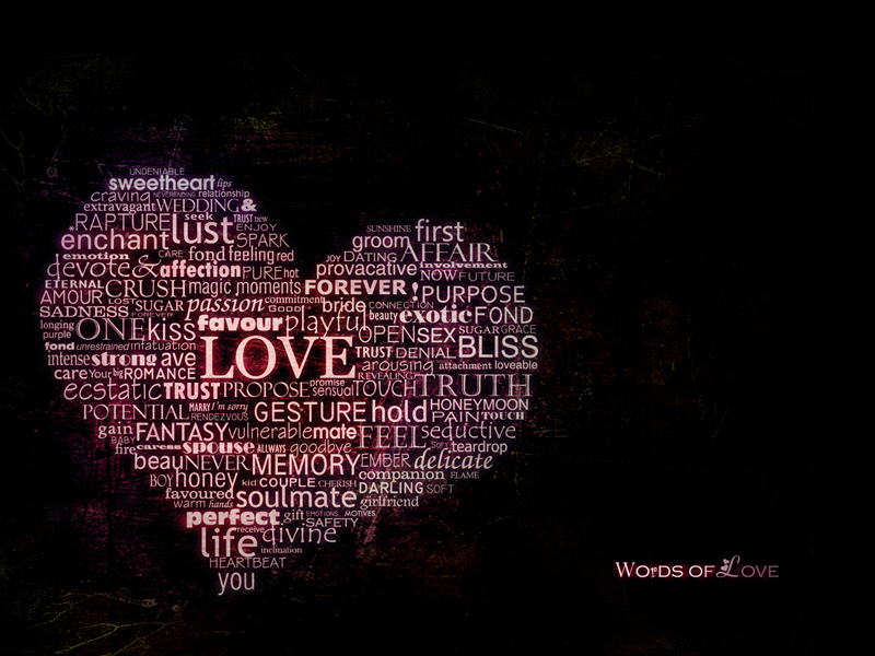 words of love typography art