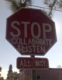 stop collaborate listen