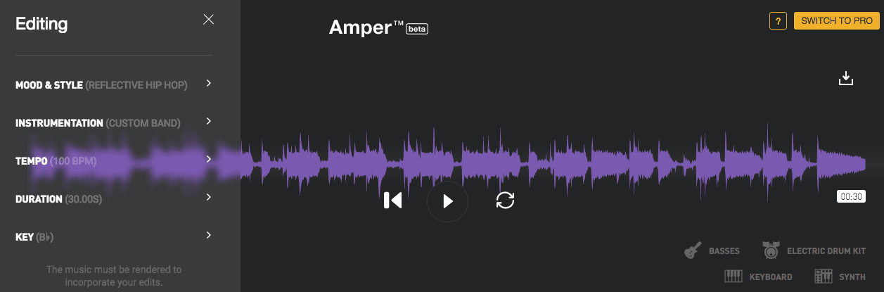 amper music example