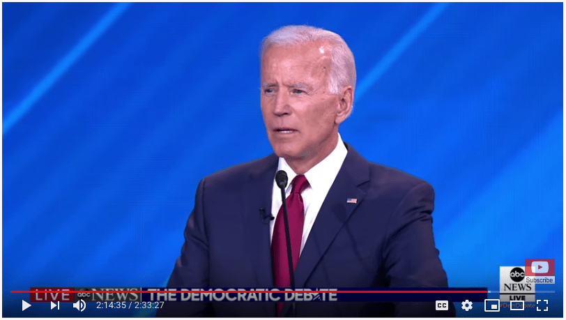 Joe Biden waits for protestors.